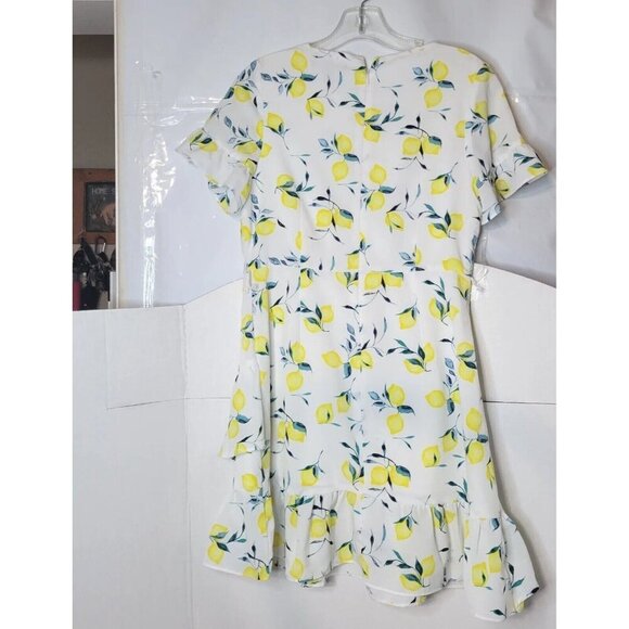 BANANA REPUBLIC  yellow lemon Short Sleeve  Dress Size 4 Petite lined Sexy comfy - Picture 3 of 4